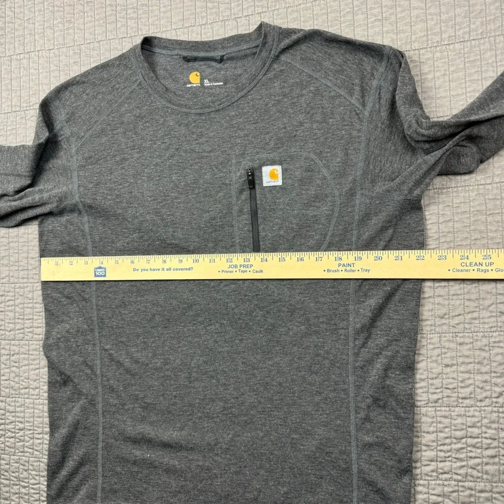 Carhartt Force Shirt‎ Men XL Gray Wool Blend Base Layer Workwear Long Sleeve